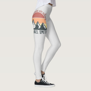 Legging Montanhas de pastel de safra chamam cinza de monog