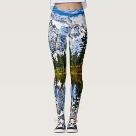 Legging Montanhas - lago - neve - natureza