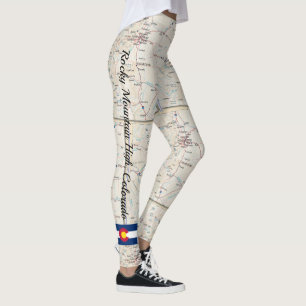 Legging Montanhas Rochosas Diversas de Calças de Mapa do