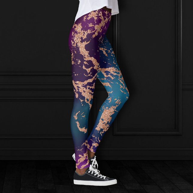 Legging Moody Luxe Marble | Rosa Roxo Profundo e Teal Dour (Criador carregado)