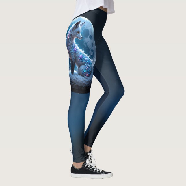 Legging Moonlit Crystal Fox – Guardian of Silent Dreams.  (Direita)