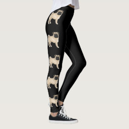 Legging Mops de Pug cor de gamo Raça de cães desenhos anim