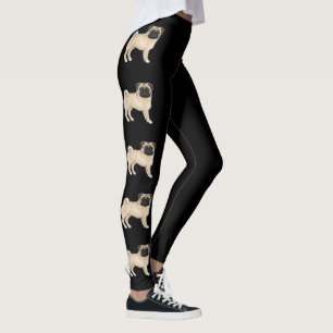 Legging Mops de Pug cor de gamo Raça de cães desenhos anim