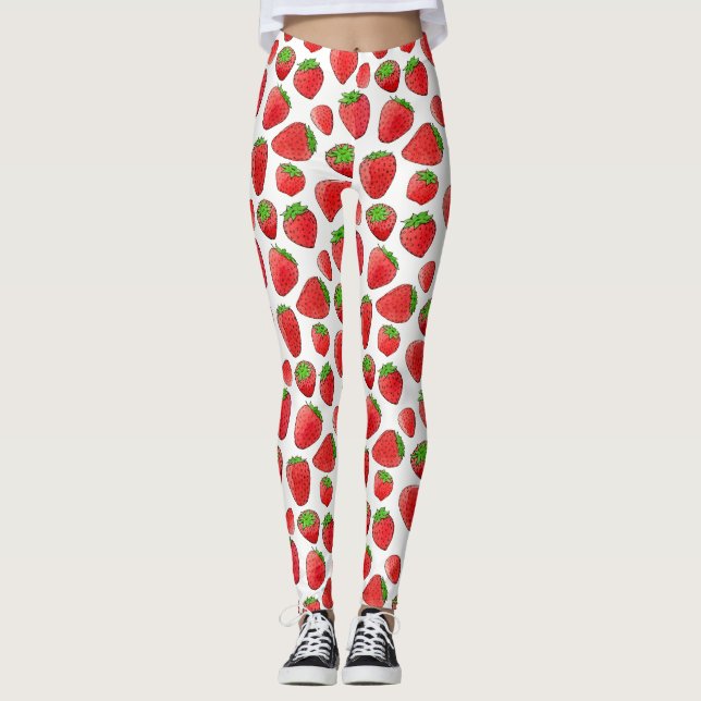Legging Morango da aguarela (Frente)