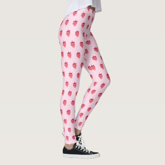 Legging Morango-De-Lama-Rosa-Bonita (Direita)