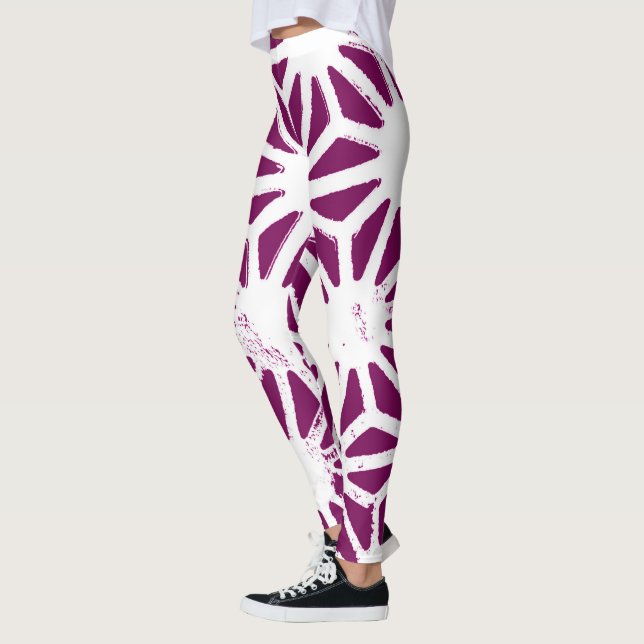 Legging Morango e padrão geométrico branco (Esquerda)