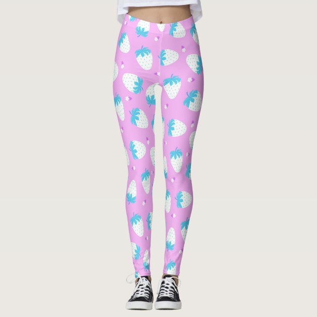 Legging Morango Rosa Azul (Frente)