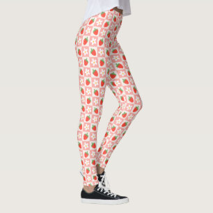Legging Morangos E Pernas De Flores Doce