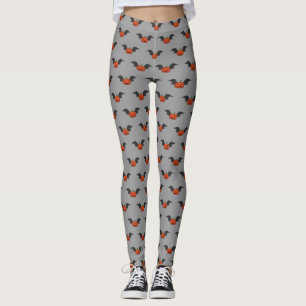 Legging Morcego de Abóbora de Halloween