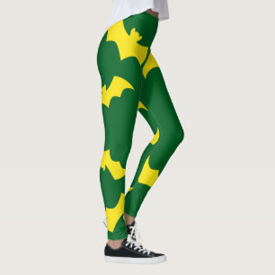 Legging Morcegos Amarelos Voadores de Halloween