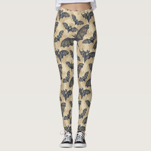 Legging Morcegos de Halloween Vintage