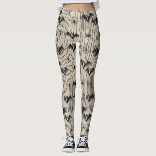 Legging Morcegos e teias-aranha em tiras em relevo