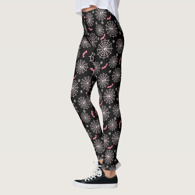 Legging Morcegos Rosa E Urnas De Aranha (Esquerda)