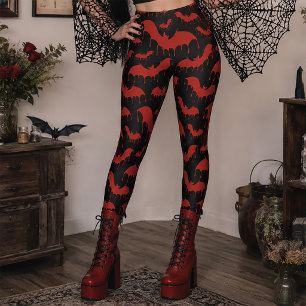 Legging Morcegos Vermelhos Nu Goth Gótico Alternativo