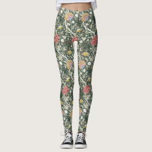 Legging Morris Cray Vintage Blossom Floral Design Verde