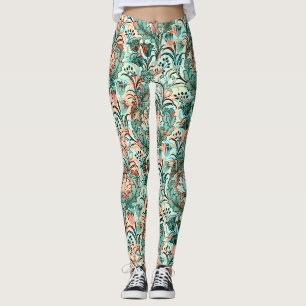 Legging Morris Inspirou Tulipas,Peonias,Acanthus Green