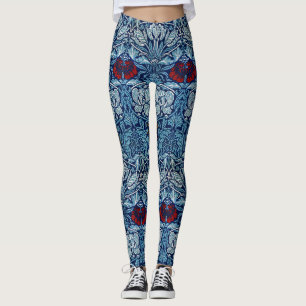 Legging Morris Vintage 1890 Tulip & Rosa - Padrão Azul