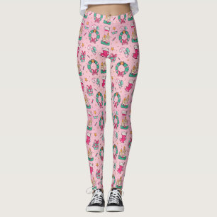 Legging Mortes E Meias Rosa De Natal Adoráveis