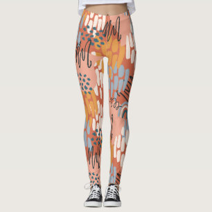 Legging mosaico abstrato feminino colorido