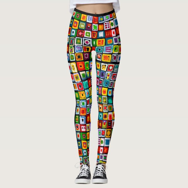 Legging Mosaico Boho Pintado Quadrado (Frente)