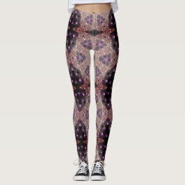 Legging Mosaico de abstrato MODERN a preto-roxo
