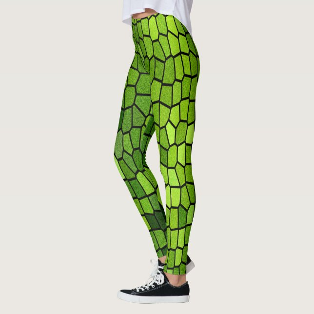 Legging Mosaico de Vidro de Mancha Verde (Esquerda)
