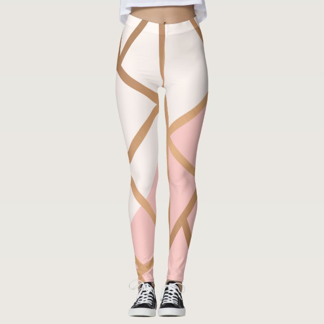 Legging Mosaico Dourado cor-de-rosa (Frente)