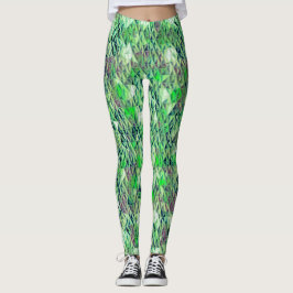 Legging Mosaico em triângulos esverdeados com tons gradien