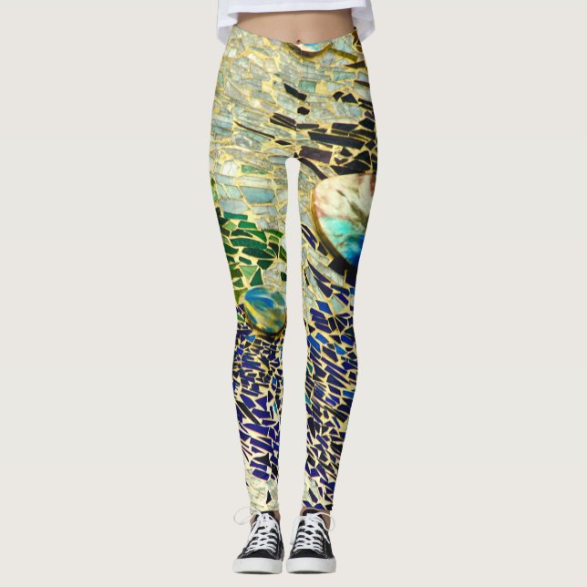 Legging Mosaico Espanhol Verde Azul (Frente)
