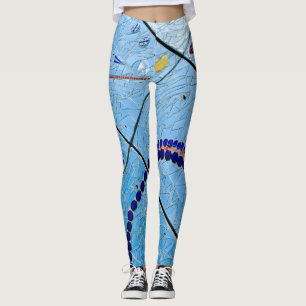 Legging Mosaico Espelho Geométrico Abstrato Azul Baltimor