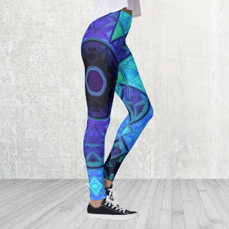Legging Mosaico Mandala Azul e Roxo