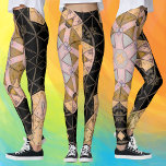 Legging Mosaico Mandala Flor Amarelo Azul e Preto<br><div class="desc">Esta flor do caleidoscópio mosaico apresenta azulejos amarelos,  azuis e pretos brilhantes. É uma geometria vívida inspirada por fractais,  mandalas e mosaicos de vidro manchados. Obtenha este design trippy agora para seu amigo favorito que ama cores brilhantes!</div>