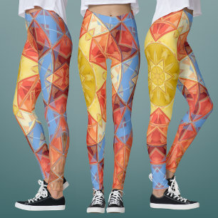 Legging Mosaico Mandala Orange Blue e Yellow