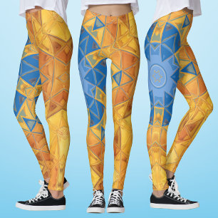 Legging Mosaico Mandala Orange e Blue
