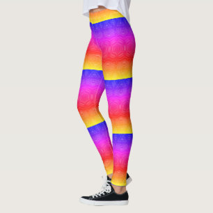 Legging Mosaico MODERN-abstrato em amarelo-vermelho-azul-a