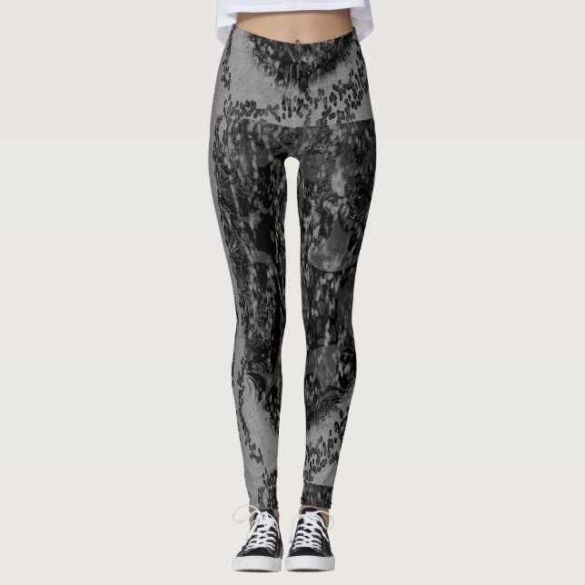 Legging Mosaico preto-cinza MODERN (Frente)