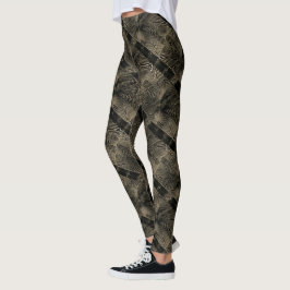 Legging Mosaico-preto-ouro-abstrato MODERNO