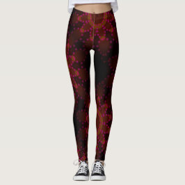 Legging Mosaico-preto-vermelho-acastanhado MODERN