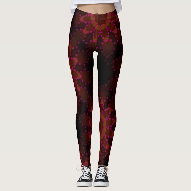 Legging Mosaico-preto-vermelho-acastanhado MODERN (Frente)