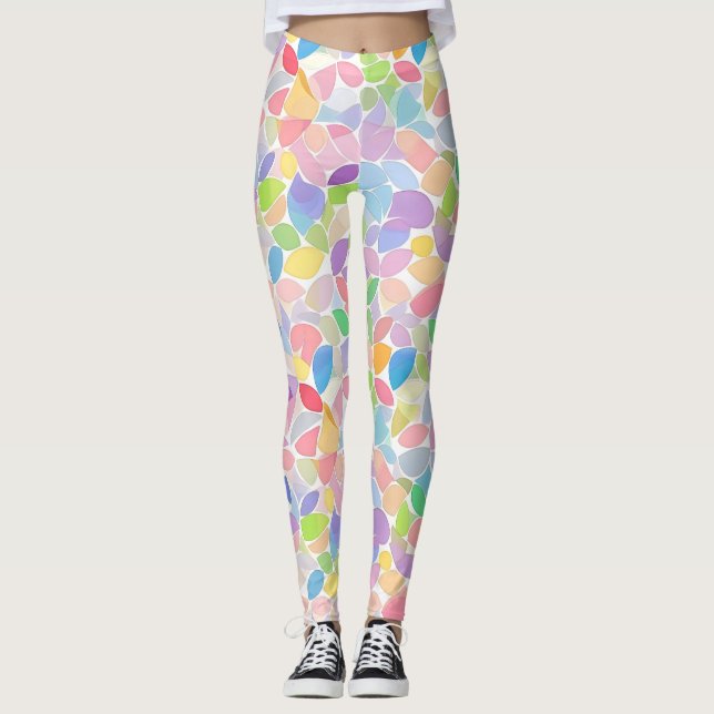 Legging Mosaico Primavera Colorido Pastel (Frente)