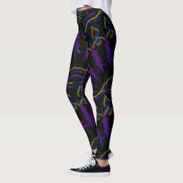 Legging Mosaico púrpura MODERN-desenhar em preto-claro