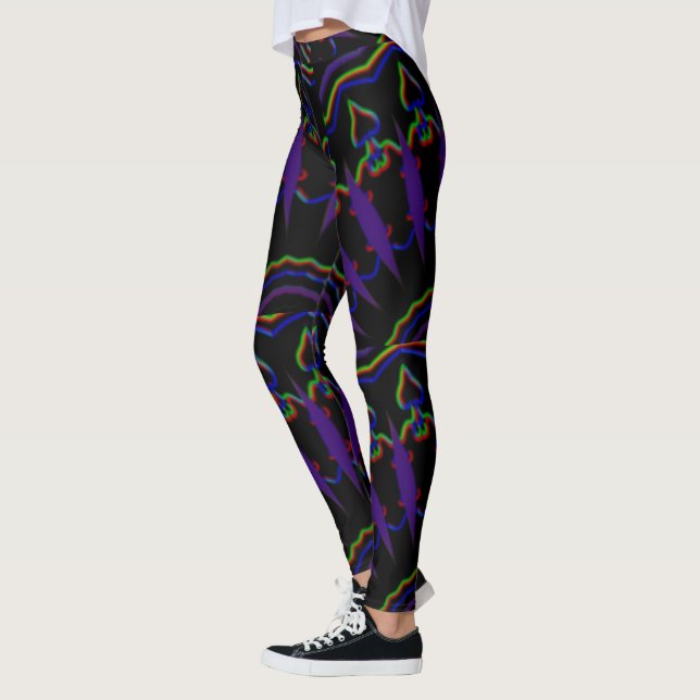 Legging Mosaico púrpura MODERN-desenhar em preto-claro (Esquerda)