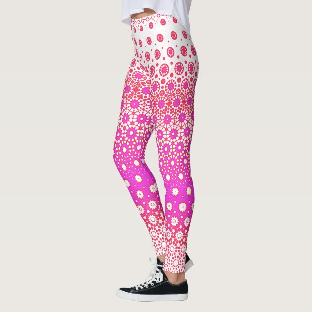 Legging Mosaico Rosa e Vermelho (Esquerda)
