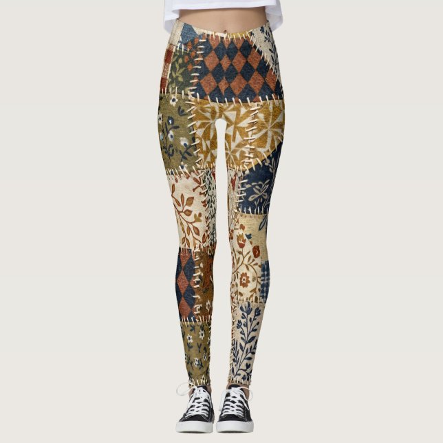 Legging Mosaico têxtil em estilo vintage. (Frente)