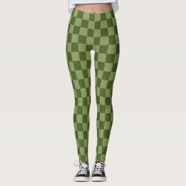 Legging Moss Green Checkerboard