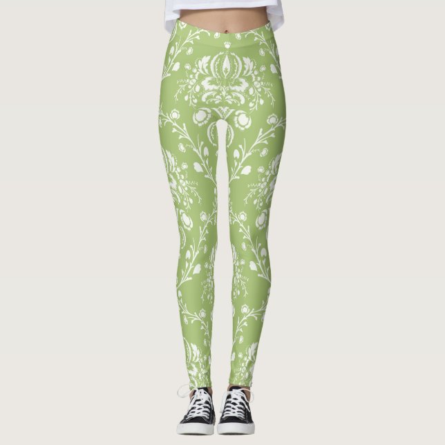 Legging Moss Green Damask (Frente)