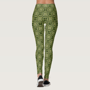 Legging Moss Green Kanji Shamrock Padrão