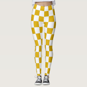 Legging Mostarda, amarela e branca, verificada