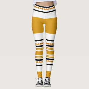 Legging Mostarda branca do preto tribal étnico do teste