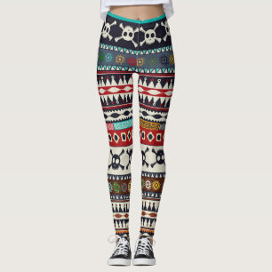 Legging Motif asteca, design de padrão sem costura